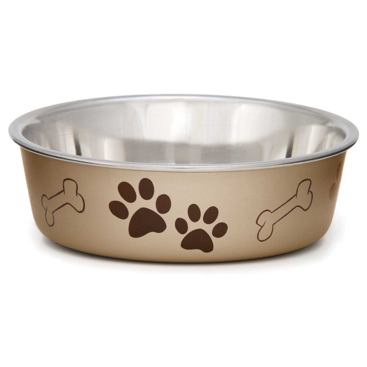 Loving Pets - Bella Bowls - Dog Food Water Bowl No Tip Stainless Steel Pet Bowl No Skid Spill Proof (Extra Large, Champagne) Extra Large