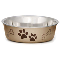 Loving Pets - Bella Bowls - Dog Food Water Bowl No Tip Stainless Steel Pet Bowl No Skid Spill Proof (Extra Large, Champagne) Extra Large