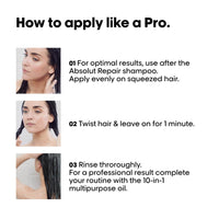 L'Oréal Professionnel Absolut Repair Mask for Dry & Damaged Hair - 250ml | Professional mask for Strengthening and Repairing Hair, With Protein & Omega-9, For Men & Women