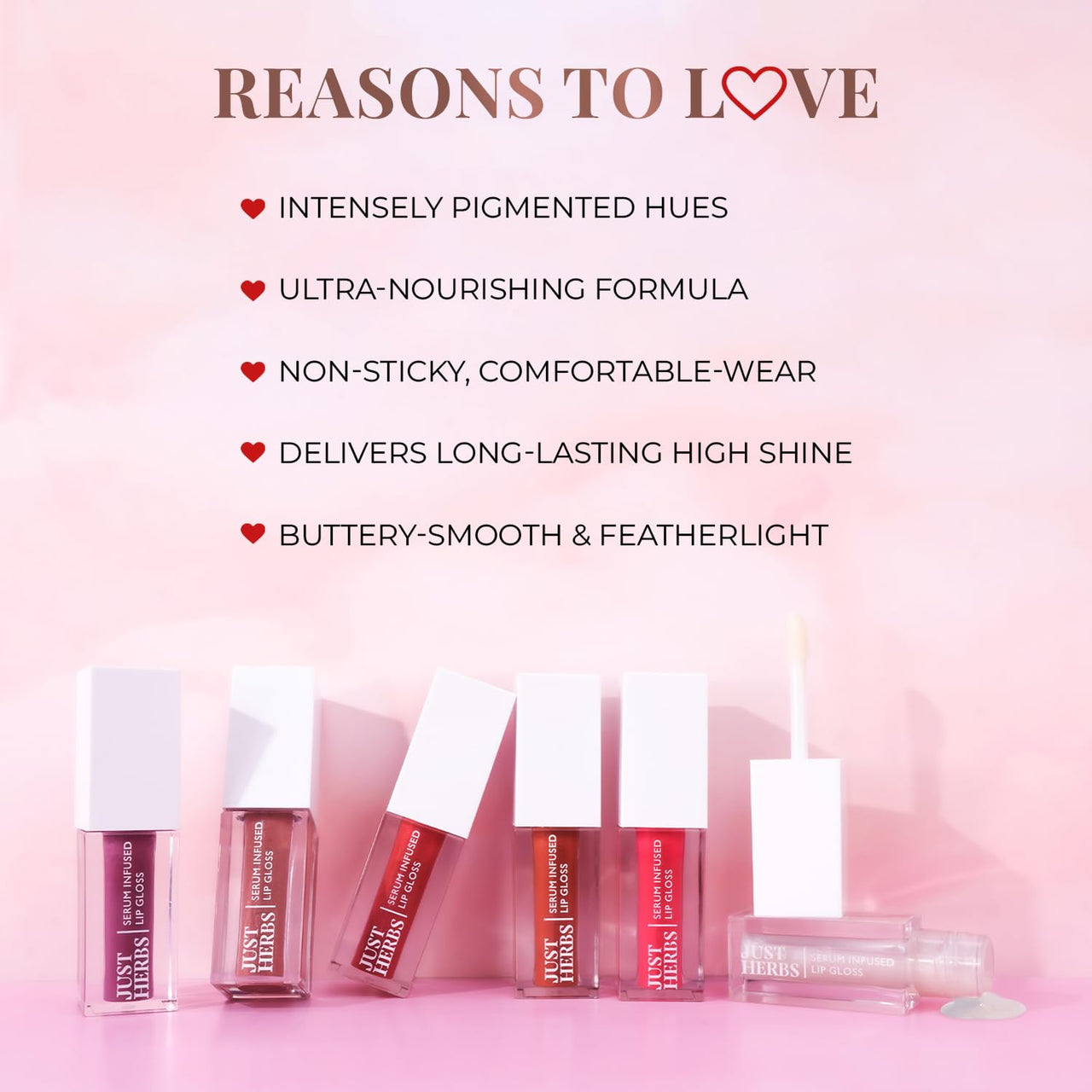 Just Herbs Serum Infused Lip Gloss for Women, Lighweight Non-Sticky High Glossy Moisturizing and Hydrating Lip Gloss 3 ml (Juicy Berry)