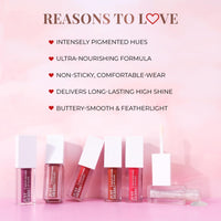 Just Herbs Serum Infused Lip Gloss for Women, Lighweight Non-Sticky High Glossy Moisturizing and Hydrating Lip Gloss 3 ml (Peony Pearl)