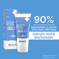 The Derma Co Sali-Cinamide Anti-Acne Face Wash | With 2% Salicylic Acid & 2% Niacinamide I Treats Active Acne & Fades Acne Marks I For Oily & Combination Skin I Power of 2 Actives | For Men & Women | 80 ml