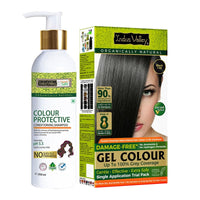 INDUS VALLEY Hair Color Trial Pack | Black With Colour Protection Shampoo (200 ml)