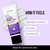 Dr. Sheth's Oats & Ceramide Sunscreen | SPF 50+ PA++++ | Oil-Free Sunscreen For Sensitive Skin | Lightweight & No White Cast | Strengthens Skin Barrier | Sun Protection From UVA/B/IR Rays | Men & Women | 50 g