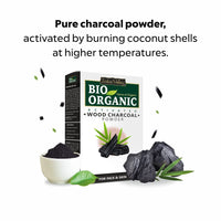 INDUS VALLEY Organic Activated Charcoal Powder & Sandalwood Face Mask (200g+ 100g=300g)