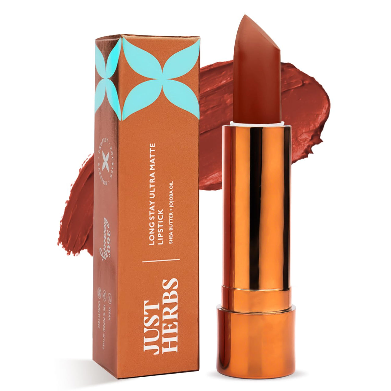 Just Herbs Ultra Matte Bullet Lipstick Nourishing Non Drying and Long Stay Lipsticks for Women 4 g (Hot Mocha)