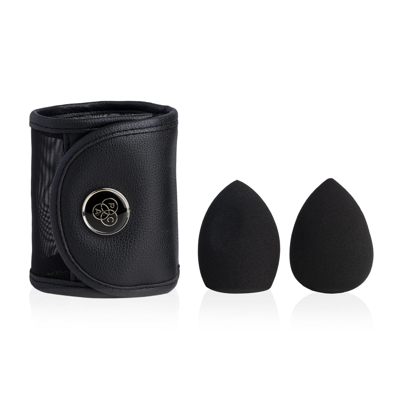 PAC 3D Sponge Set (2 Pc) | Beauty Blender, Makeup Sponge (Small) | Soft Water Drop & Olive Cut Sponge for Foundation, Creams & Powders | For Normal Skin Types - Soft, Reusable & Washable (Black)