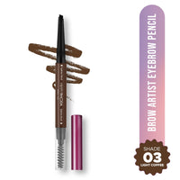 Hilary Rhoda Brow Artist Eyebrow Pencil | Dual-Ended & Natural Finish | Smudge-Proof & Long-Lasting Eyebrow Pencil |0.3g (Light Coffee - Shade 03)