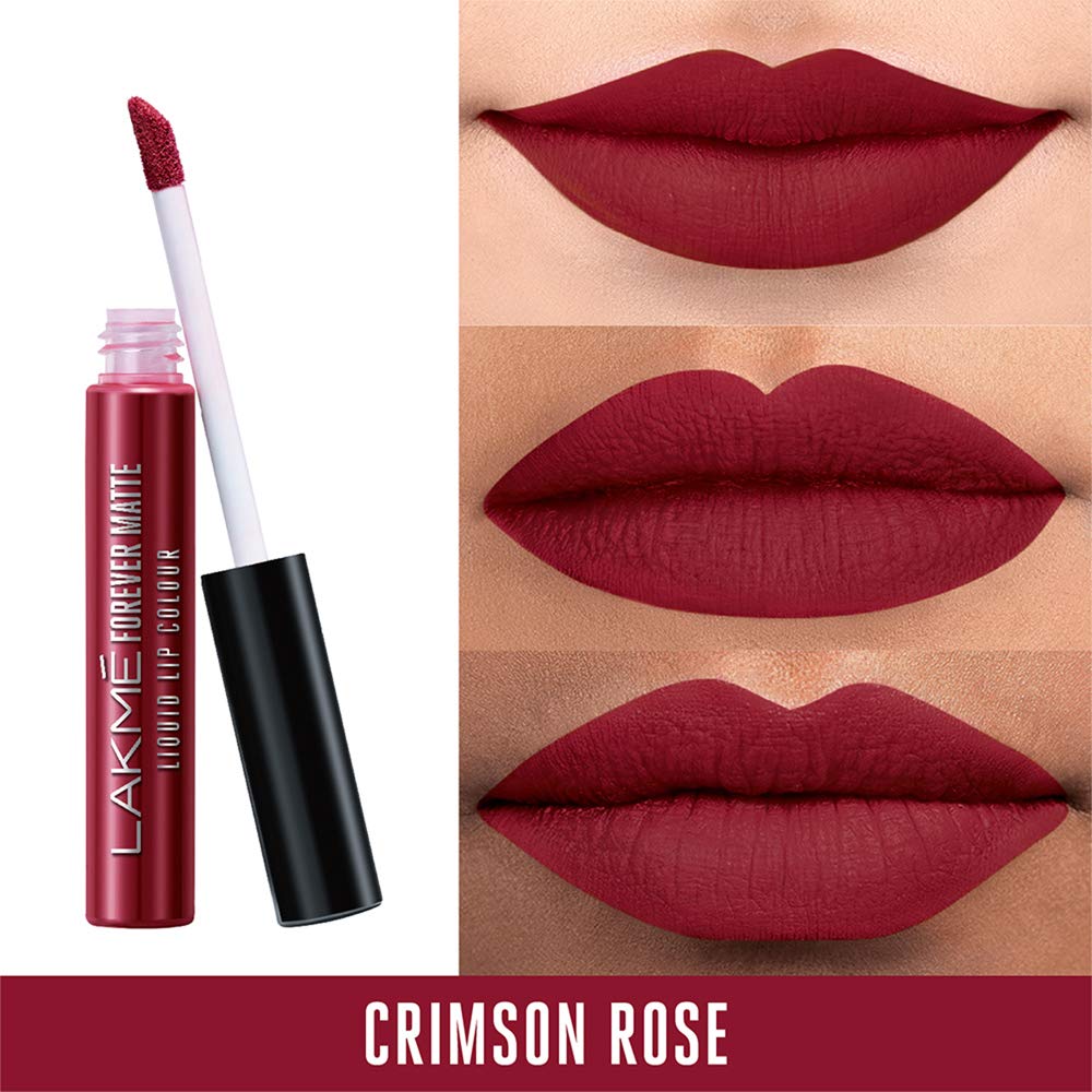 Lakmé Forever Matte Liquid Lip Colour, Nude Pink, 5.6 ml & Lakmé Forever Matte Liquid Lip Colour, Crimson Rose, 5.6 ml