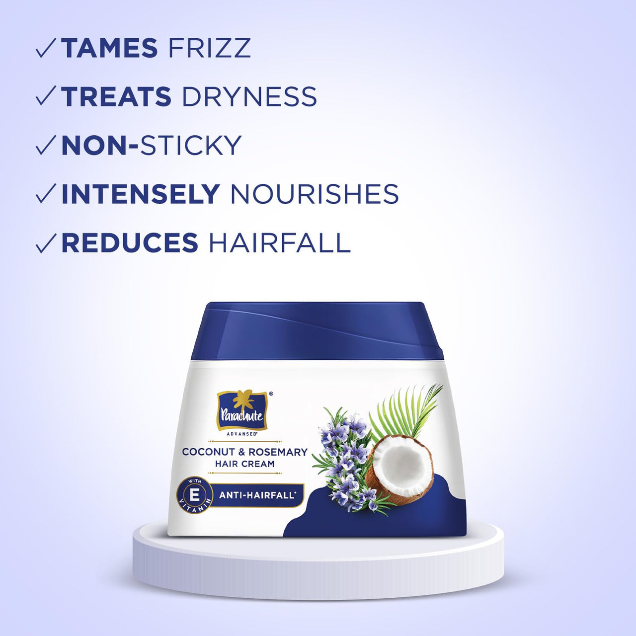 Parachute Advansed Coconut & Rosemary Hair Cream 210ml | Anti – HairFall | 10X Hair Breakage Reduction | 2X Smoother, Softer Hair | Leave-in Hair Cream | Pre Wash Hair Cream | For Men & Women