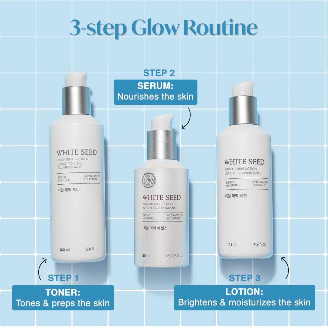 The Face Shop White Seed Brightening Face Toner with Niacinamide & Vitamin B | For Dark Spots, Dullness & Acne Scars| Suitable for Normal, Oily, Dry, Combination Skin | Sulphate & Paraben Free, 145ml