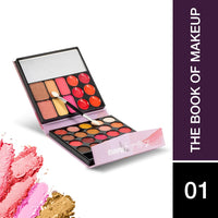 Hilary Rhoda The Book of Makeup | 20 Eyeshadows | 2 Highlighters | 2 Blushes | 2 Contours | 6 Cream Lip Glosses | Dual Ended Brush | Long Lasting | Blends Easily- 23.4g (Shade 1)