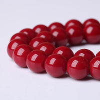 10mm 38pcs Pomegranate Red Glass Gemstone Beads Natural Round Loose Crystal Energy Stone Healing Power for Jewelry Making 1 Strand 15