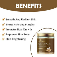 Veda Harvest Multani Mitti 120g | Natural Face & Hair Pack Powder | Fuller’s Earth for Exfoliating, Nourishing, Oil Control & Smoothening | Suitable for All Skin Types