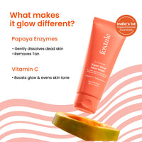 Foxtale Vitamin C Super Glow Face Wash with Papaya enzyme | Reduces Tan | Boosts Glow | Gently Exfoliates & Brightens Skin | Reduces Pigmentation | Face Wash for Men & Women- 100ml