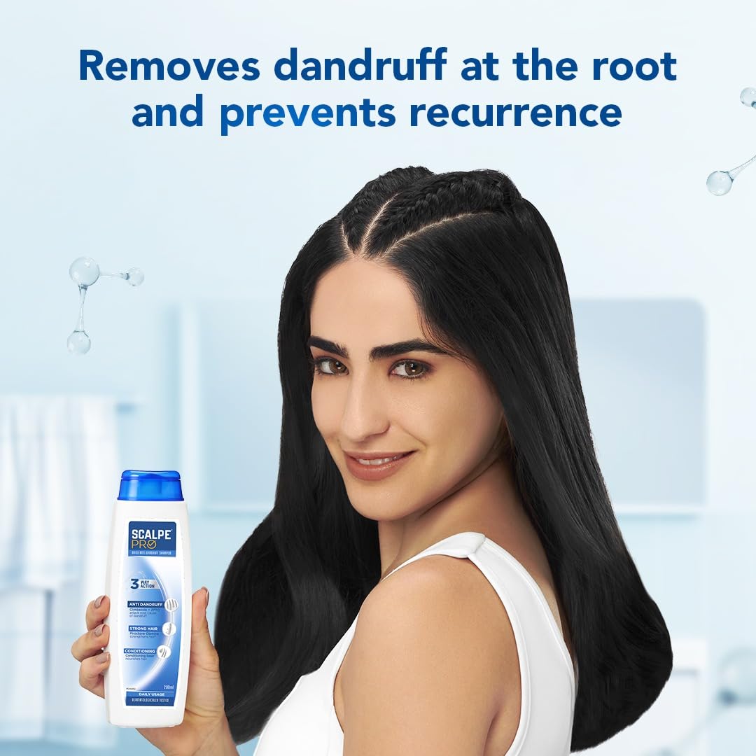 Scalpe Pro Daily Anti-Dandruff Shampoo | Removes Dandruff From Source | Helps With Itching, Irritation & Redness Accompanying Dandruff | Climbazole & Zpto Formulation | For Women & Men | 100Ml