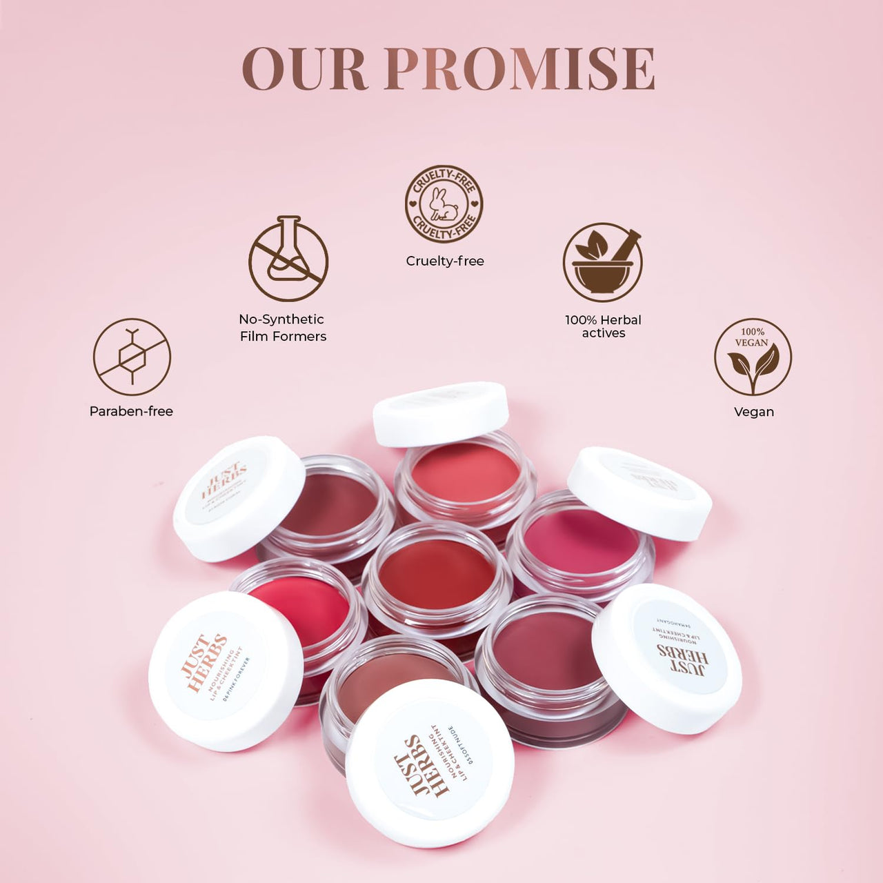 Just Herbs Ayurvedic, Natural Lip & Cheek Tint, Blush For Women- SLS, Chemical & Paraben Free - 04 Mahogany (Creamy Matte)