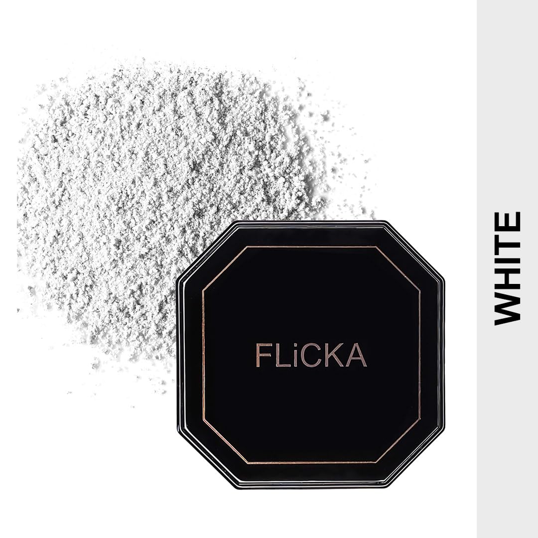 FLiCKA Dust if Off Loose Powder For Face Makeup| Weightless Loose Powder With Smooth & Matte Finish| Suitable For All Skin Types| 01 White, 7g