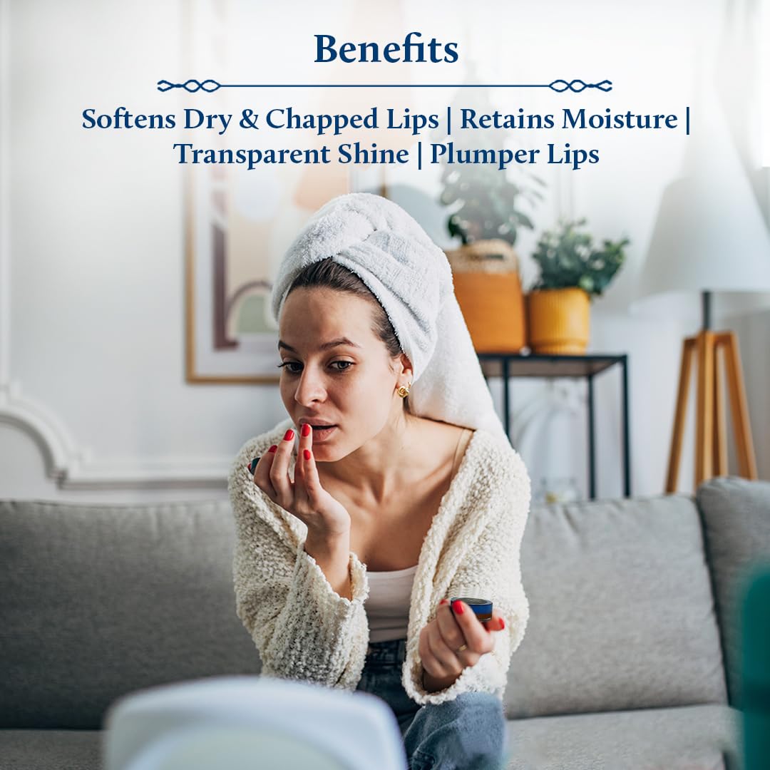 Blue Nectar Shubhr Orange Lip Balm & Gloss with Ghee And Natural Vitamin C for Dry Chapped Lips|100% Ayurvedic|Paraben & Sulphate Free| (10g, 10 Herbs)