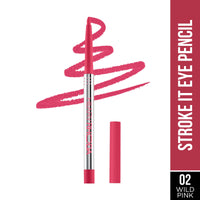Hilary Rhoda Stroke It Eye Pencil | Coloured Eyeliner and Kajal Pencil | Easy Glide & Quick-Drying Formula | Matte Finish | Built-in Sharpener | 0.26g (Wild Pink | Shade 02)
