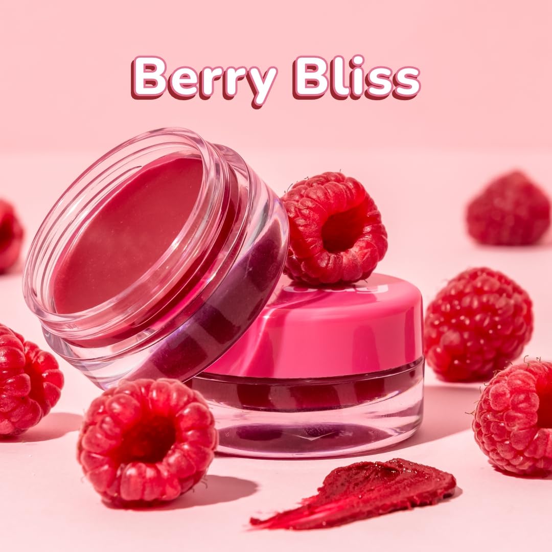 Moody Plush 3-in-1 Lip, Cheek & Eye Cream - Berry Bliss with Cacao Butter, Shea Butter & Jojoba Oil | Long Lasting | Paraben Free Lip Balm Moisturizer For All Skin Type, 5gm