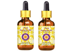 Deve Herbes Pure Coconut Oil (Cocos nucifera) with Glass Dropper | Cold Pressed | Natural | Undiluted | For Diluting Essential Oils | For Hair, Skin & Massage | Men & Women | 100ml X 2