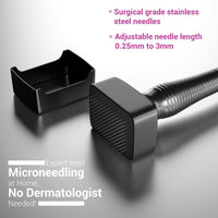 Sotrue Derma Stamp for Hair Growth | Stainless Steel Coated Adjustable Needles 0.25mm to 3mm | 140 Microneedling Stamp for Skin Repair, Face, Hair & Beard Growth | Reduces Acne Scars | Safe & Effective To Use