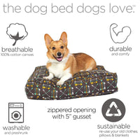 Molly Mutt Medium to Large Dog Bed Cover - Lion’s Roar Print - Measures 27”X36”X5’’ - 100% Cotton - Durable - Breathable - Sustainable - Machine Washable Dog Bed Cover 36.0