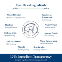 Blue Nectar Almond Ubtan Powder Face Pack for Anti-Aging and Firming | Natural Exfoliator for Face with Multani Mitti Powder (100 gm, 12 Herbs)