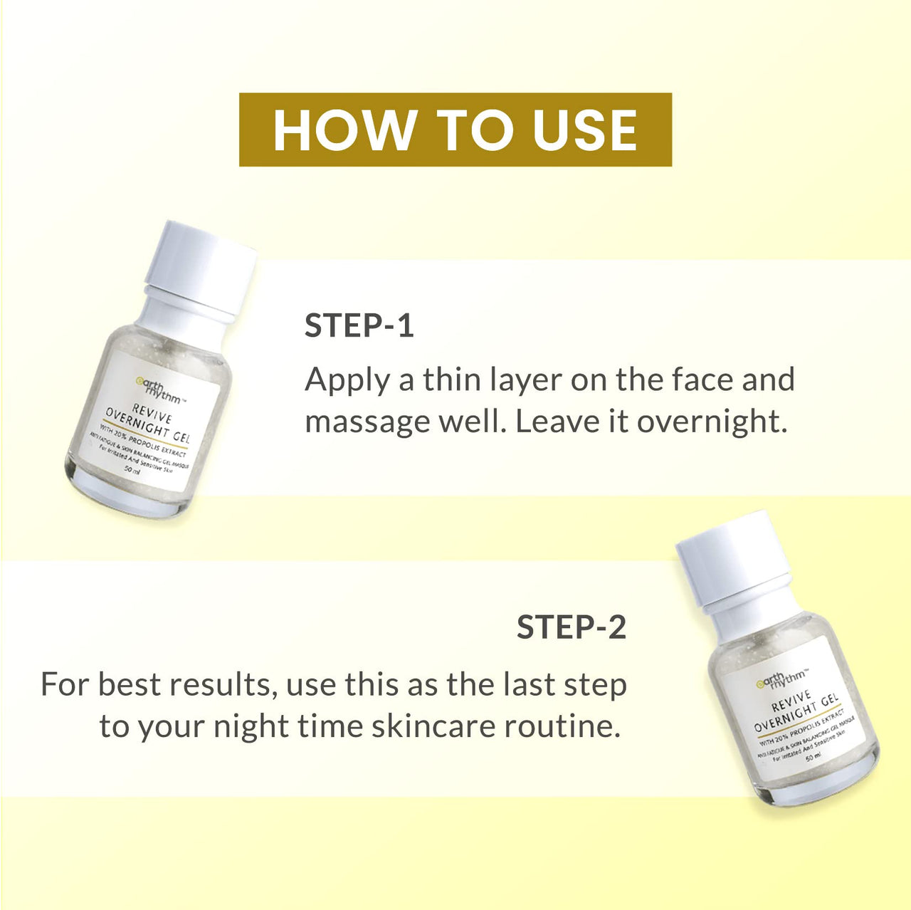 Earth Rhythm 20% Propolis Gel, For Irritated & Sensitive Skin - 50 ML | Detoxify Skin, Retain Skin Moisture, Protect Skin from Environmental Damage