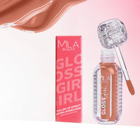 Mila Beauté Gloss Girl Lip Gloss | Enriched With Mango Seed Butter & Hyaluronic Acid | Light Weight & Non-Sticky Formula | Gives Fuller-Lip Effect & Extra Hydration | High Shine Finish-(Naked, 2.8 ml)
