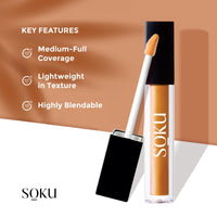Soku All-Day Flawless Liquid Concealer for Women | Dark Spot Corrector | Concealer for Dark Circles | HD Finish | Long-Lasting | Suitable for All Skin Types & Tones | Shade - Mocha Mist - 3.5ml
