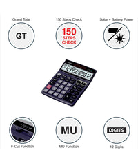 Casio DJ-120D Business Desktop Calculator with Check & Correct, Black
