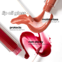 Ruby's Organics Mini Lip Oil Gloss for Women & Girls, All Skin Tones- Moisturizing, Long Lasting, Non Sticky & Non Drying Formula, Glossy Texture, Natural Lip Makeup, Paraben Free - Cherry, 3 ml