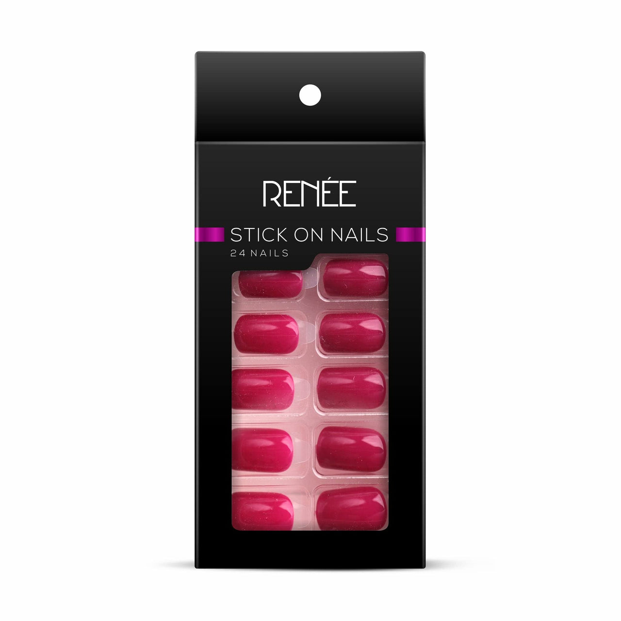 RENEE Kajal Pen with Sharpener - Stark White 0.35gm 24 Hrs Stay Long Lasting Kohl Pencil, Matte & RENEE Stick On Nails BN 09| 24 Reusable Artificial Fake Nail Set| Lightweight & Long Lasting