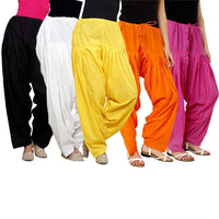 Pistaa's  Women's  Regular Fit Patiala Bottom (Multicolor, Free Size, Pack of 5)