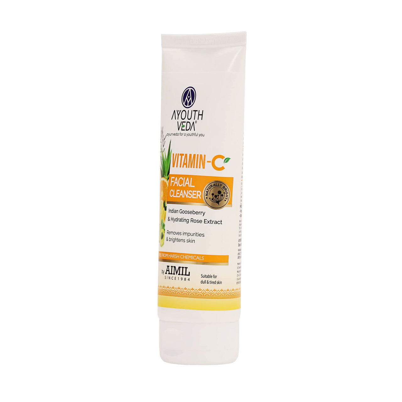 Ayouthveda Vitamin-C Facial Cleanser with Indian Gooseberry, Lemon, Orange & Hibiscus Extracts | Gently Exfoliates, Promotes Collagen & Brightens Skin | Suitable for All Skin Types | 100g