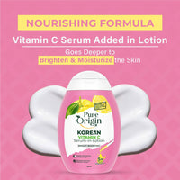 Pure Origin Korean Vitamin C Bright Boosting Serum Cream & Bright Boosting Body Lotion Combo | For Brighter, Glowing Skin and moisturized skin | For women and men | 350g