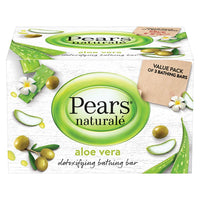 Pears Pure And Gentle Bathing Bar, 125g (Pack Of 8) & Natural Aloe Vera Detoxifying Soap Bar, 125 g (Pack of 3)