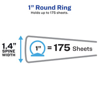 Avery Flexi-View 3 Ring Binder, 1 Inch Round Rings, 1 Red Binder (17606) 1