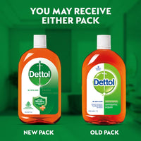 Dettol Antiseptic Liquid for First Aid, Surface Disinfection and Personal Hygiene, 1000ml (Pack of 2)