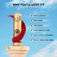 LoveChild Masaba Lush Creme Lipstick (Maroon), Moisturizing Satin Finish with Ceramides & Shea Butter, Lightweight, Long-Lasting & Ultra-Smooth, Perfect Shades for Indian Skin Tones, Cloud Burst 3.5g