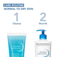 Bioderma Atoderm Gel Douche Ultra Gentle | Soap-Free Daily Use Shower Gel with Niacinamide for 24H Hydration & Glycerin| Boosts Hyaluronic Acid & Ceramides | Normal to Dry Skin (100 ml)