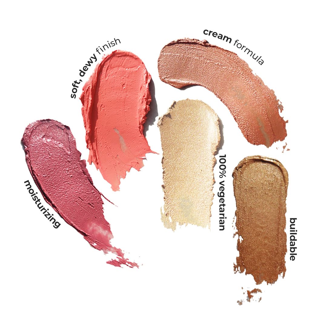 Ruby's Organics Cream Blush for Cheeks & Bronzer Duo Palette- Blusher for Face Makeup, Lightweight Flawless All Day Glow, All Skin Types, Natural &Paraben Free (Tan + Bronze) 9g