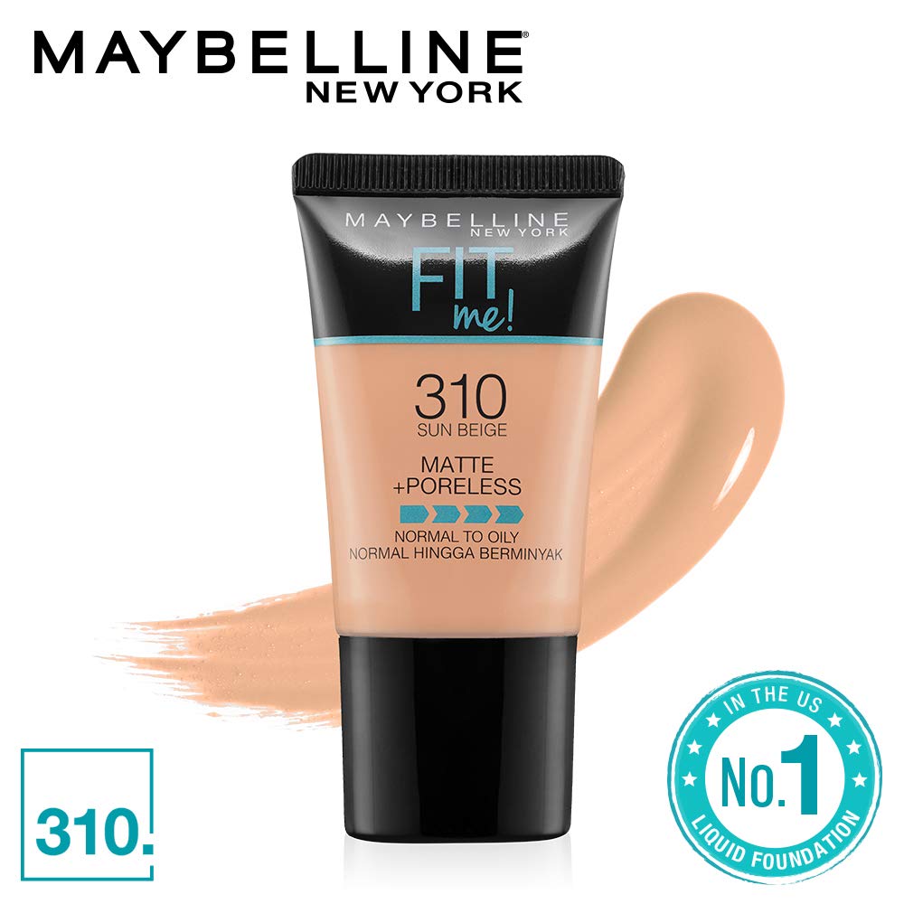 Maybelline New York Instant Age Rewind Concealer, Caramel, 6Ml And New York Fit Me Matte+Poreless Liquid Foundation Medium Coverage For Oily Skin Tube, 310 Sun Beige, 18Ml, Pack Of 1