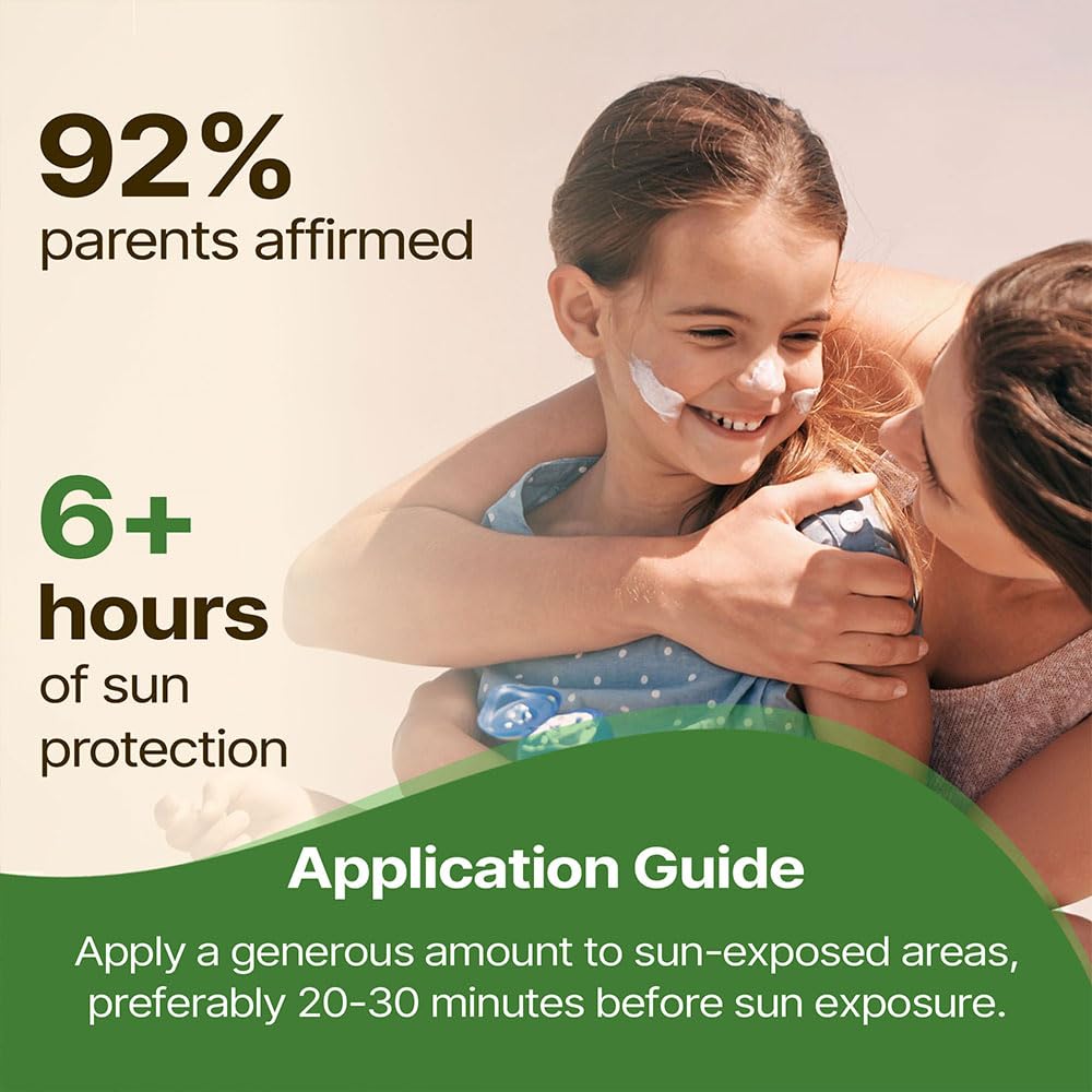 Herby Angel Natural Kids Sunscreen for Babies & Kids - SPF 35, PA++ | Lotion for Body & Face | Broad Spectrum UVA & UVB Protection - Non-Greasy (50ml)