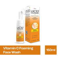 Lacto Calamine Vitamin C Foaming Face wash| Brightens skin & control blackheads & whiteheads| With Built-in foaming Brush|Sulphate free face wash| Paraben Free| 150 ml x Pack of 1