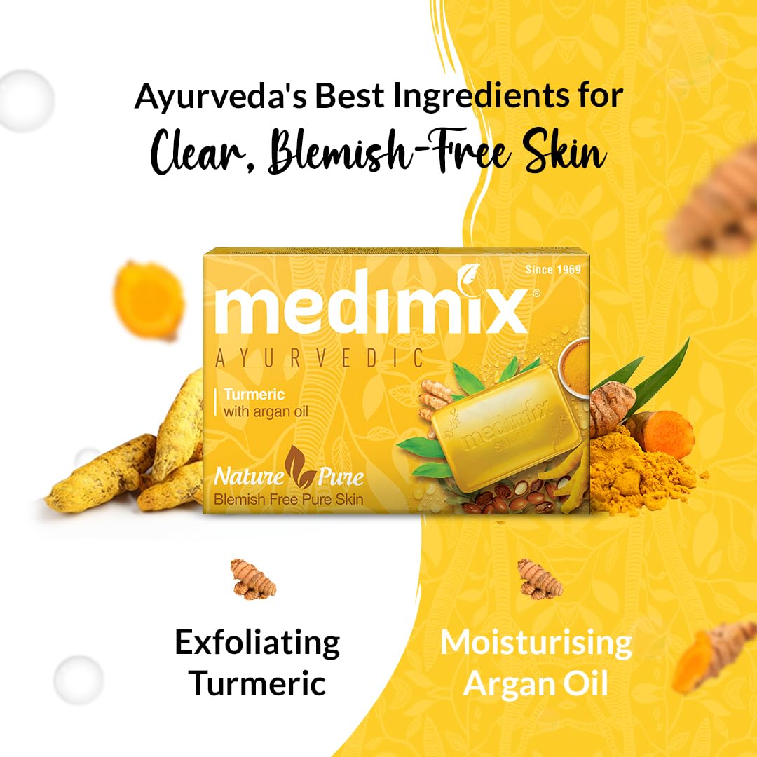 Medimix Ayurvedic Turmeric & Argan Oil Bathing Bar, 125 g (4 + 1 Offer Pack)