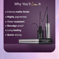 Hilary Rhoda Hi-Tech Eyeliner | Water-Proof & Smudge-Proof | Precision Tip for Women | Long-Lasting Formula | Intense Matte Finish | Quick-Drying Liquid | 5.5 ml