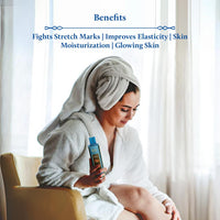 Blue Nectar Saffron & Almond Oil for Skin | Natural Stretch Mark Body Oil for Glowing Skin | Natural Skincare Oil for Pregnant Women & New Mothers (12 Herbs, 100ml)
